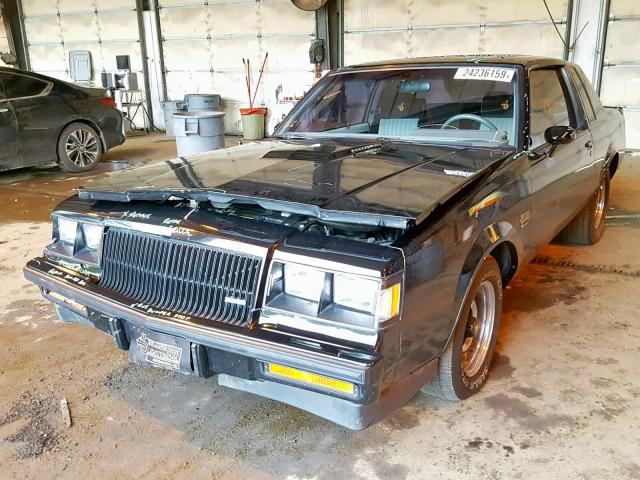 1G4GJ1179HP438558 - 1987 BUICK REGAL BLACK photo 2