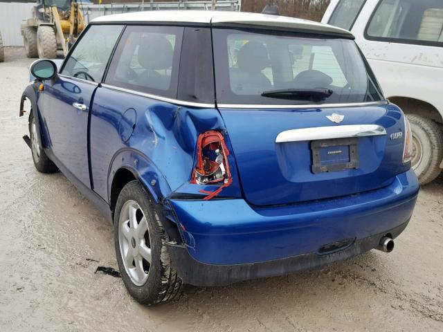 WMWMF33527TU61134 - 2007 MINI COOPER BLUE photo 3