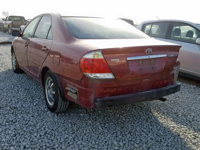 4T1BE32K15U409730 - 2005 TOYOTA CAMRY LE RED photo 3