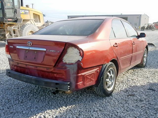 4T1BE32K15U409730 - 2005 TOYOTA CAMRY LE RED photo 4