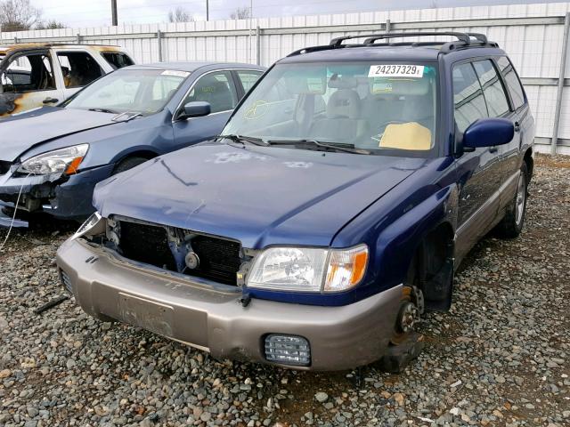 JF1SF65552G704662 - 2002 SUBARU FORESTER S BLUE photo 2