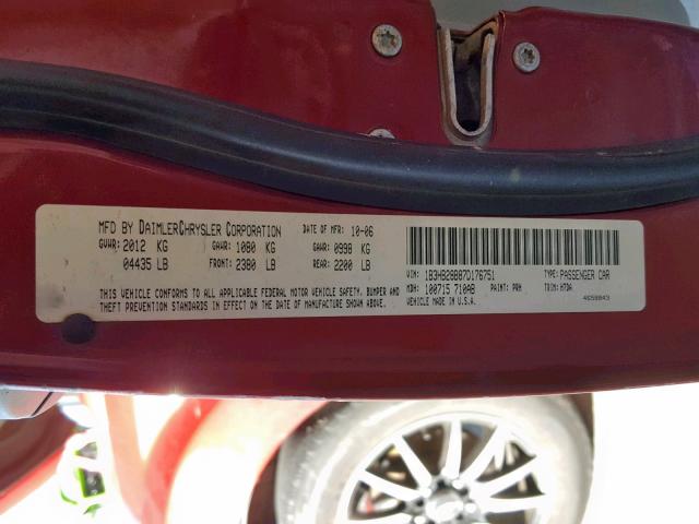 1B3HB28B87D176751 - 2007 DODGE CALIBER RED photo 10