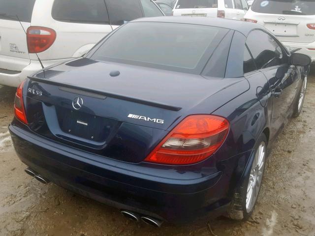 WDBWK73F97F143693 - 2007 MERCEDES-BENZ SLK 55 AMG BLUE photo 4