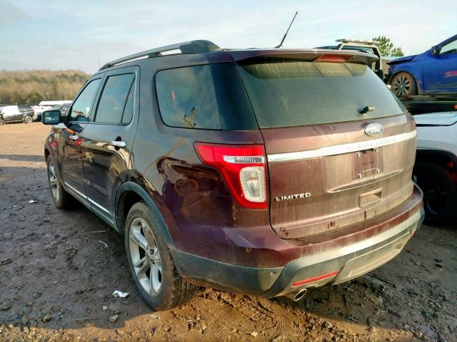 1FMHK7F82BGA69085 - 2011 FORD EXPLORER L MAROON photo 3