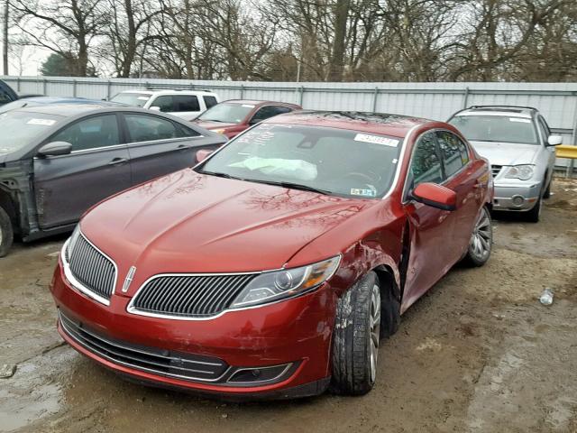 1LNHL9DK3DG612406 - 2013 LINCOLN MKS BURGUNDY photo 2
