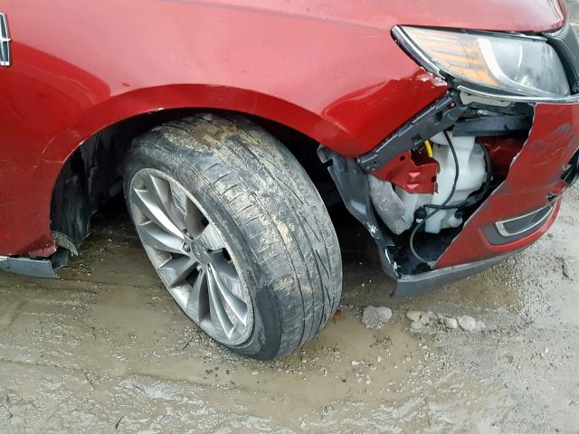 1LNHL9DK3DG612406 - 2013 LINCOLN MKS BURGUNDY photo 9