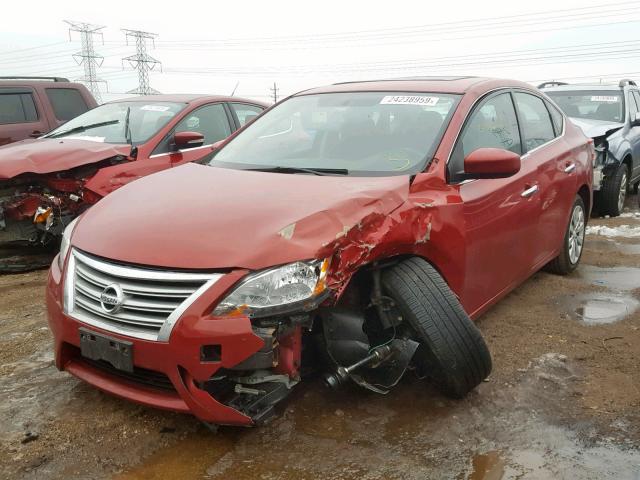 3N1AB7AP6DL777913 - 2013 NISSAN SENTRA S RED photo 2