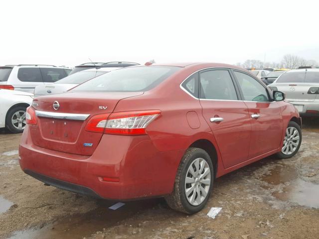 3N1AB7AP6DL777913 - 2013 NISSAN SENTRA S RED photo 4