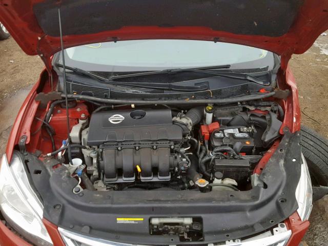 3N1AB7AP6DL777913 - 2013 NISSAN SENTRA S RED photo 7