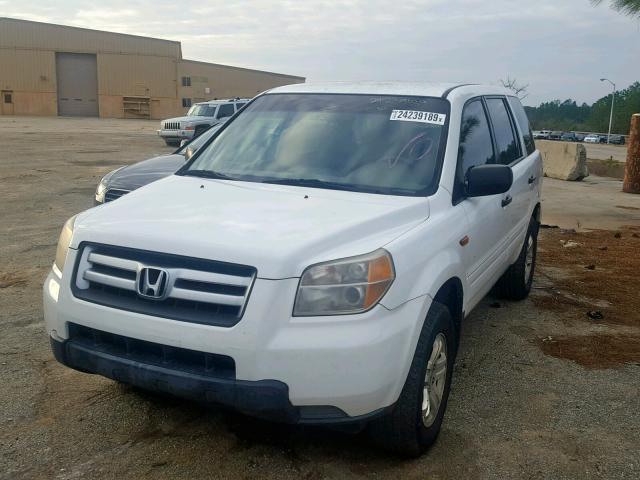 5FNYF28177B040484 - 2007 HONDA PILOT LX WHITE photo 2