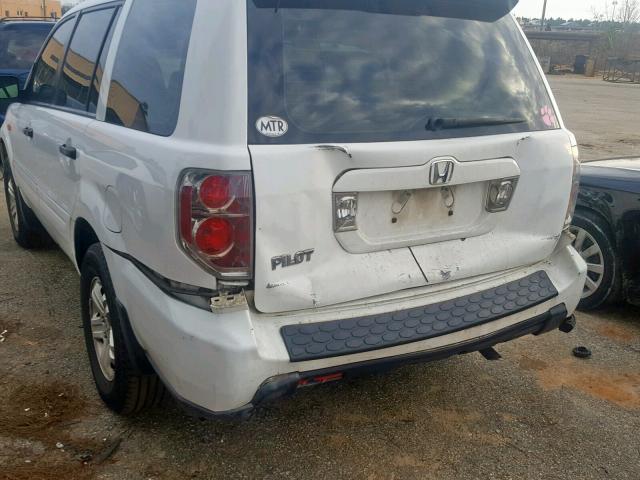 5FNYF28177B040484 - 2007 HONDA PILOT LX WHITE photo 9