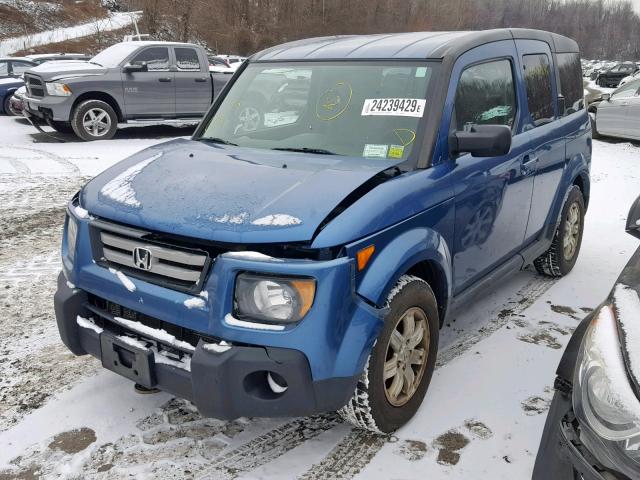 5J6YH28778L014412 - 2008 HONDA ELEMENT EX BLUE photo 2