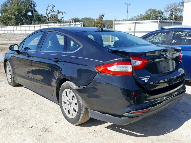 3FA6P0G79DR337349 - 2013 FORD FUSION S BLACK photo 3