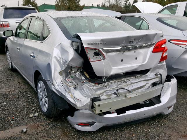 3N1AB7AP7HY304997 - 2017 NISSAN SENTRA S SILVER photo 3