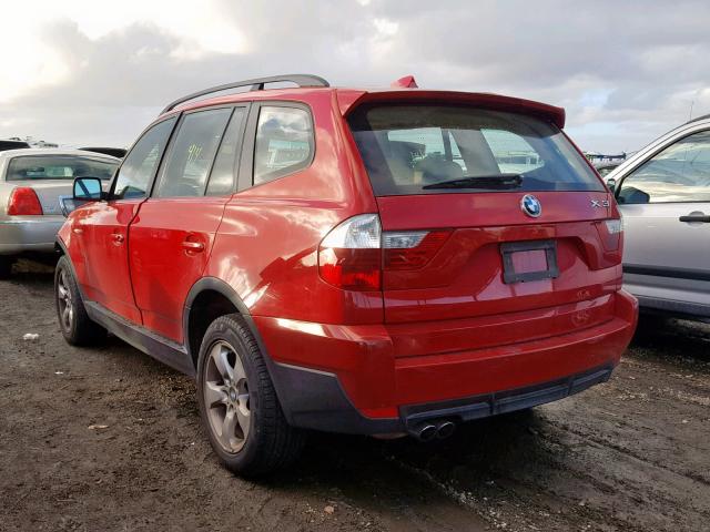 WBXPC93487WF11820 - 2007 BMW X3 3.0SI RED photo 3