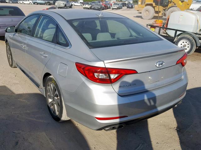 5NPE34AFXFH103302 - 2015 HYUNDAI SONATA SPO SILVER photo 3