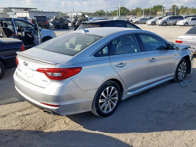 5NPE34AFXFH103302 - 2015 HYUNDAI SONATA SPO SILVER photo 4