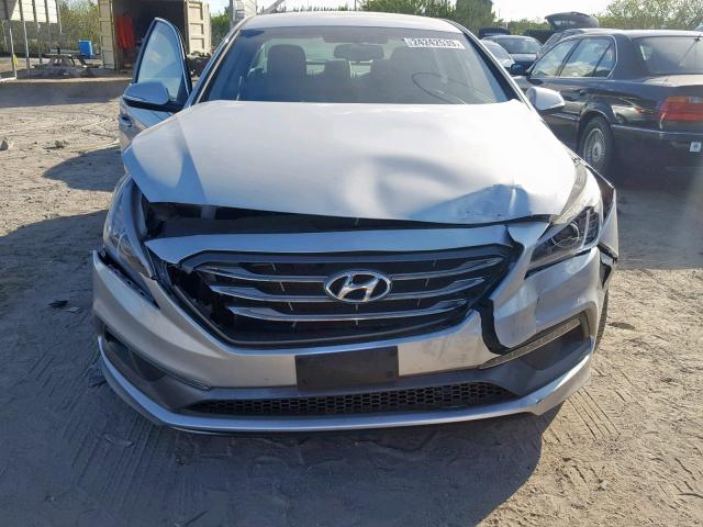 5NPE34AFXFH103302 - 2015 HYUNDAI SONATA SPO SILVER photo 9