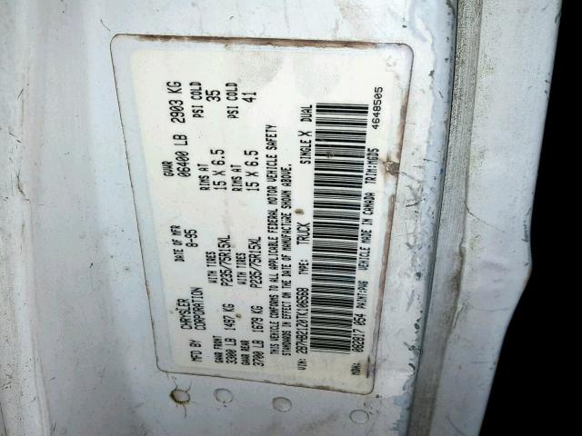 2B7HB21Z0TK106568 - 1996 DODGE RAM VAN B2 WHITE photo 10