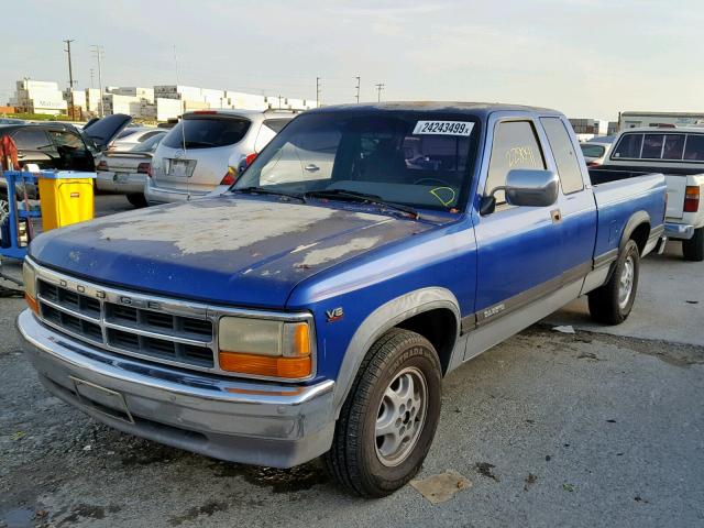 1B7GL23Y7RS618971 - 1994 DODGE DAKOTA BLUE photo 2