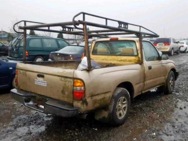 5TENL42N22Z074973 - 2002 TOYOTA TACOMA GOLD photo 4