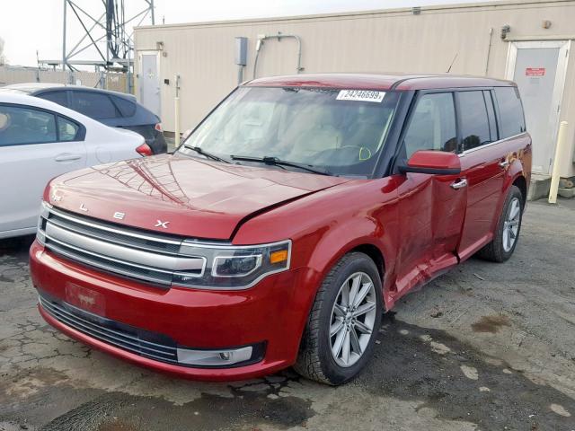 2FMHK6D85EBD03664 - 2014 FORD FLEX LIMIT RED photo 2