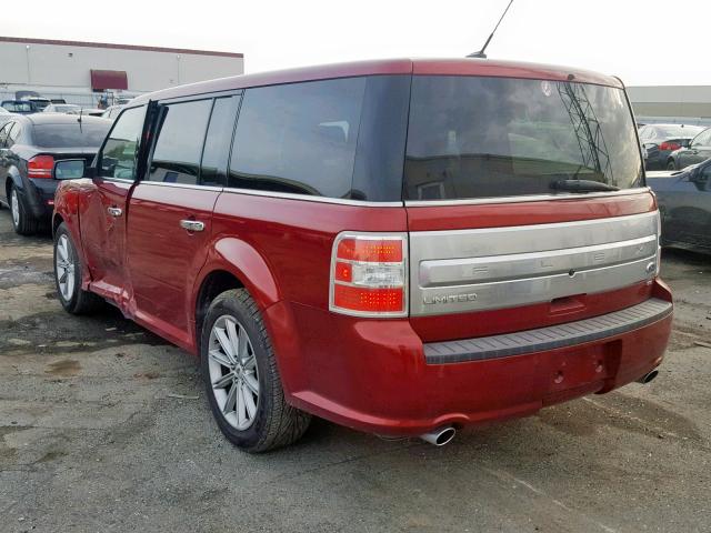 2FMHK6D85EBD03664 - 2014 FORD FLEX LIMIT RED photo 3