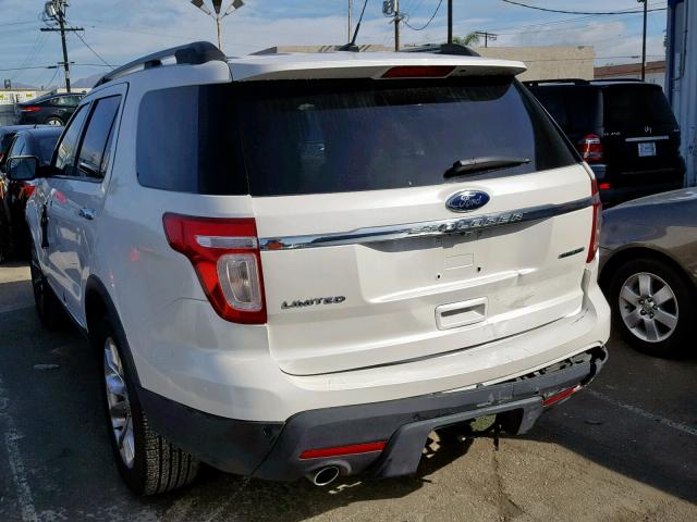 1FM5K7F8XDGA62410 - 2013 FORD EXPLORER L WHITE photo 3