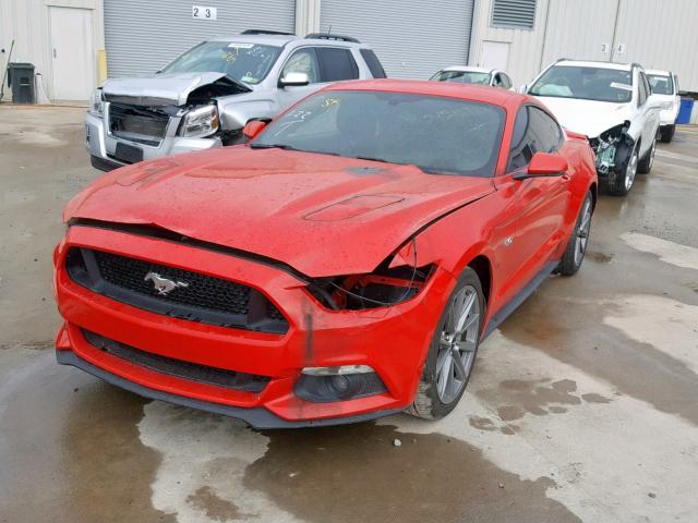 1FA6P8CF0F5398915 - 2015 FORD MUSTANG GT RED photo 2