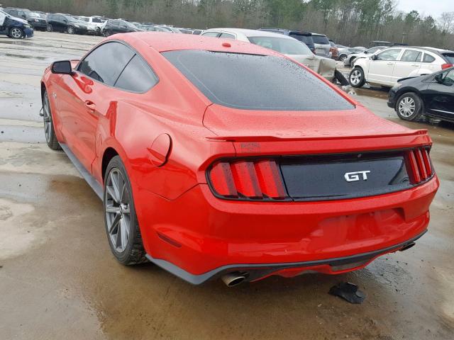 1FA6P8CF0F5398915 - 2015 FORD MUSTANG GT RED photo 3