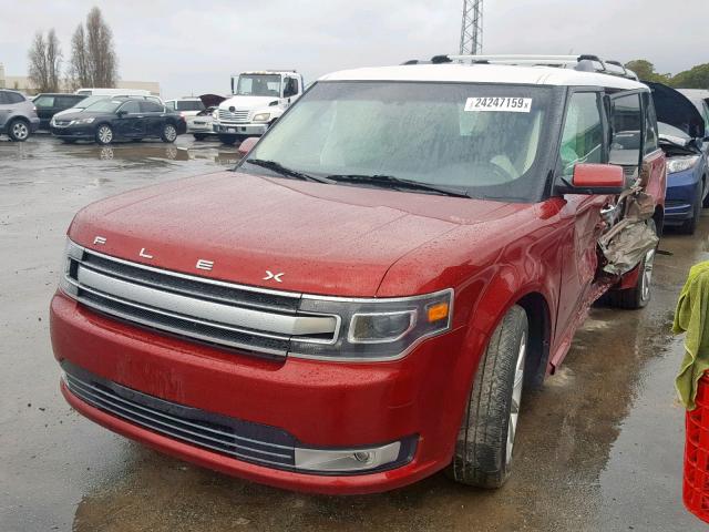 2FMHK6D86FBA01544 - 2015 FORD FLEX LIMIT RED photo 2