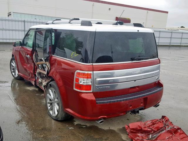 2FMHK6D86FBA01544 - 2015 FORD FLEX LIMIT RED photo 3