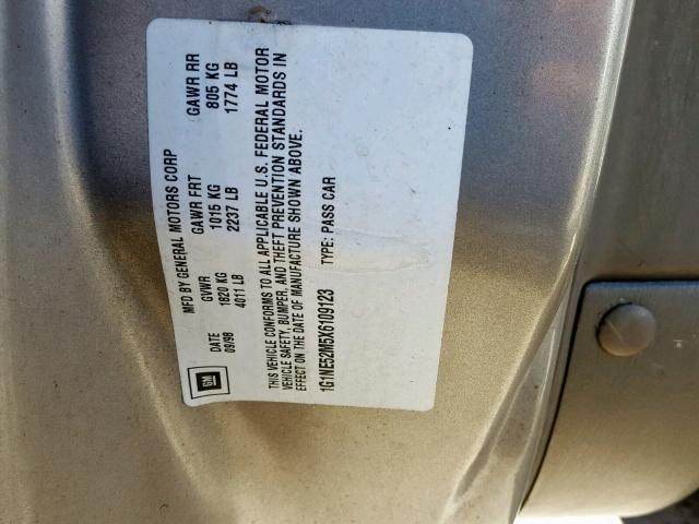 1G1NE52M5X6109123 - 1999 CHEVROLET MALIBU LS 棕色 照片 10