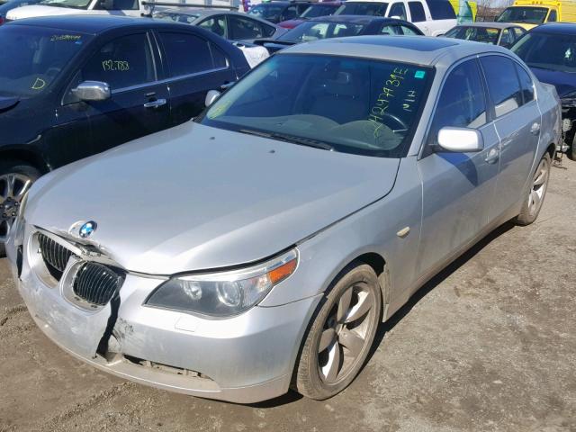 WBANE53566CK88459 - 2006 BMW 5 SERIES SILVER photo 2