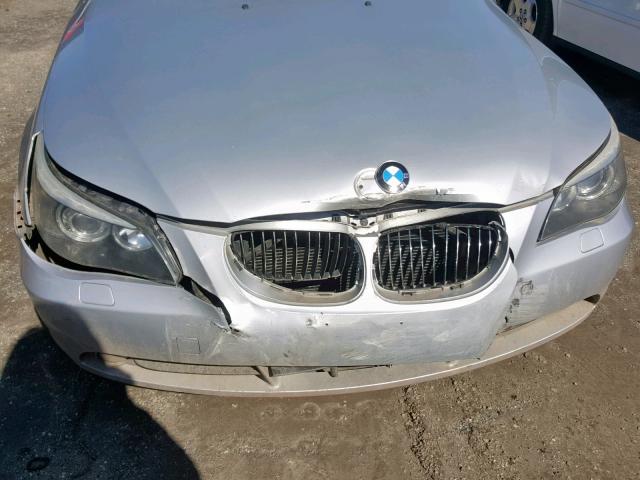 WBANE53566CK88459 - 2006 BMW 5 SERIES SILVER photo 9