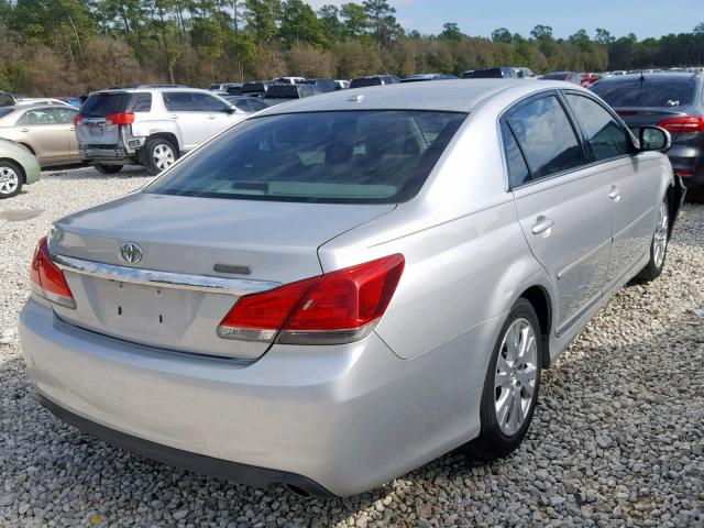 4T1BK3DBXBU377801 - 2011 TOYOTA AVALON BAS SILVER photo 4