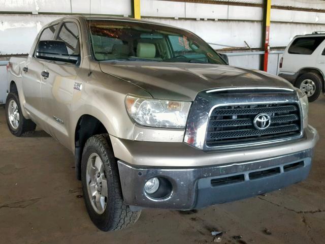 5TFDV54138X045102 - 2008 TOYOTA TUNDRA CRE BEIGE photo 1