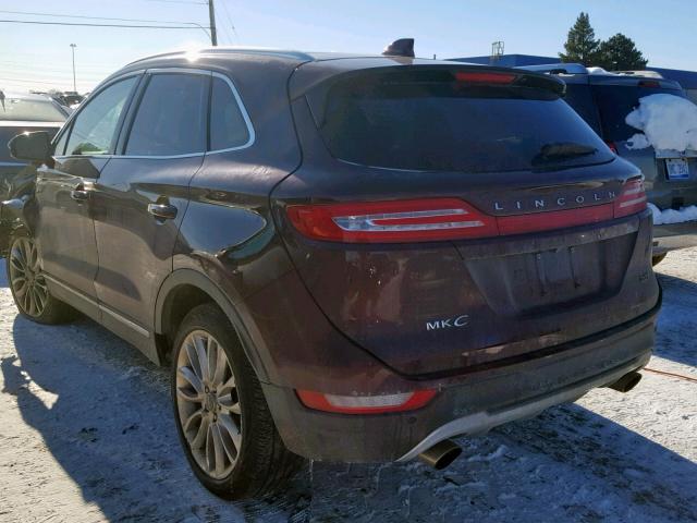 5LMCJ3C94HUL68975 - 2017 LINCOLN MKC RESERV MAROON photo 3