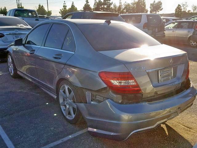 WDDGF4HB2CR197723 - 2012 MERCEDES-BENZ C 250 SILVER photo 3