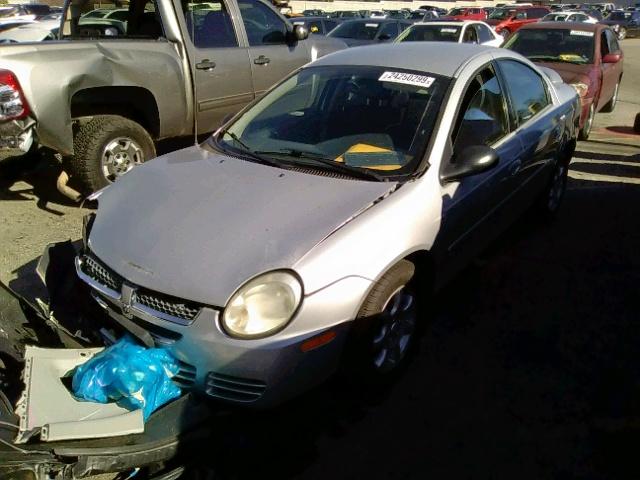 1B3ES56C65D262489 - 2005 DODGE NEON SXT SILVER photo 2