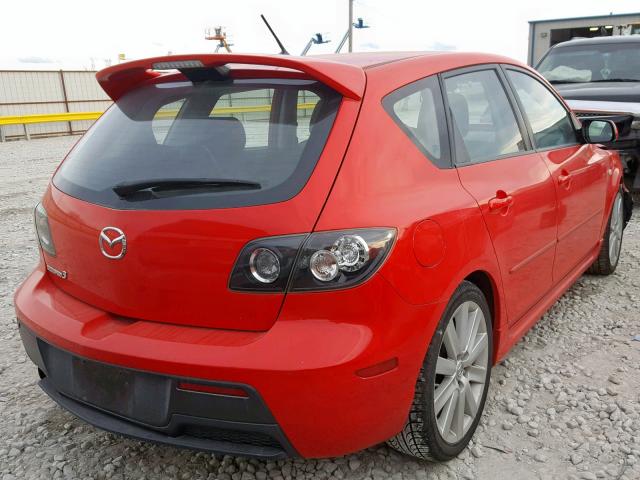 JM1BK34L781826178 - 2008 MAZDA SPEED 3 RED photo 4
