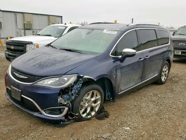 2C4RC1GG0JR104812 - 2018 CHRYSLER PACIFICA L BLUE photo 2