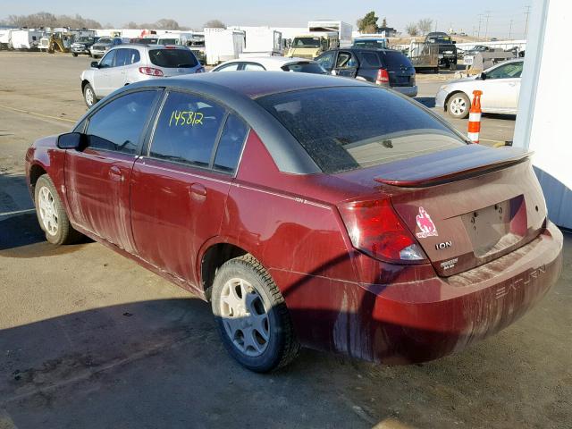 1G8AZ52F53Z147904 - 2003 SATURN ION LEVEL BURGUNDY photo 3