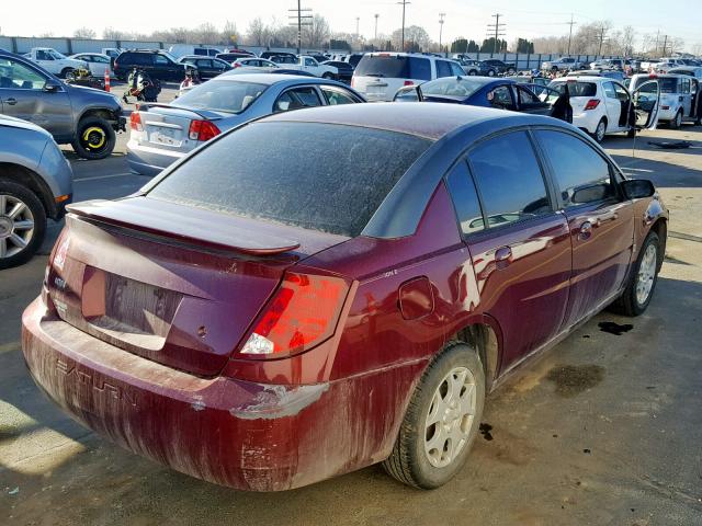 1G8AZ52F53Z147904 - 2003 SATURN ION LEVEL BURGUNDY photo 4