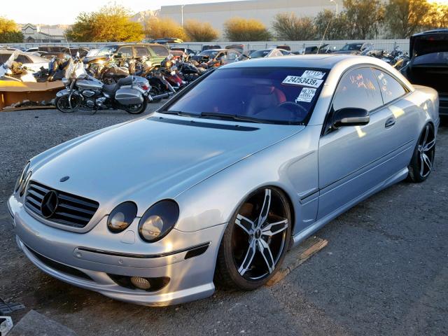 WDBPJ73J42A023916 - 2002 MERCEDES-BENZ CL 55 AMG SILVER photo 2