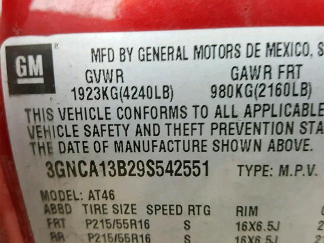 3GNDA23D66S507468 - 2006 CHEVROLET HHR LT BURGUNDY photo 10