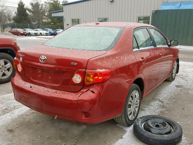 1NXBU40EX9Z157889 - 2009 TOYOTA COROLLA BA RED photo 4