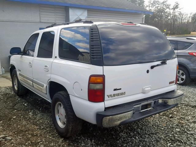 1GKEC13V52J288755 - 2002 GMC YUKON WHITE photo 3