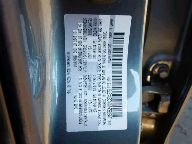 JM3TB2MA0A0204375 - 2010 MAZDA CX-9 BLUE photo 10