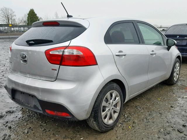 KNADM5A31E6405314 - 2014 KIA RIO LX SILVER photo 4